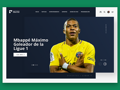 Channel Uno bogota clean colombia dailyinspiration design france interface design mbappe paris and germain redesing site sketch app sport ui ui design uidesign ux web website