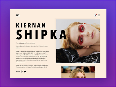 Kiernan Shipka actress bogota clean colombia dailyinspiration design interface design layout model netflix sabrina site typography ui ui design uidesign usa ux web website