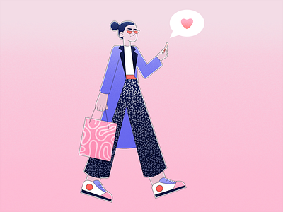 She's A Vibe - Flat Character Design Illustration