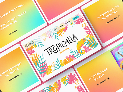 Tropicalia Festival Web Design brand design branding design digital art flat design graphic design homepage illustration mockup mockups ui ux web design webpage design website design