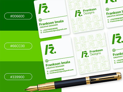 Frankson Designs | Colour Palette | Business card Designs branding business card design colour palette identity design logo design