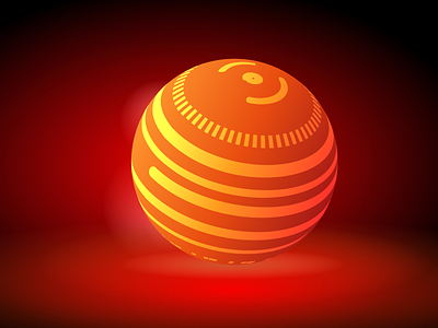 Orange planet design illustration orange red space