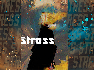 Stress banner design illustration