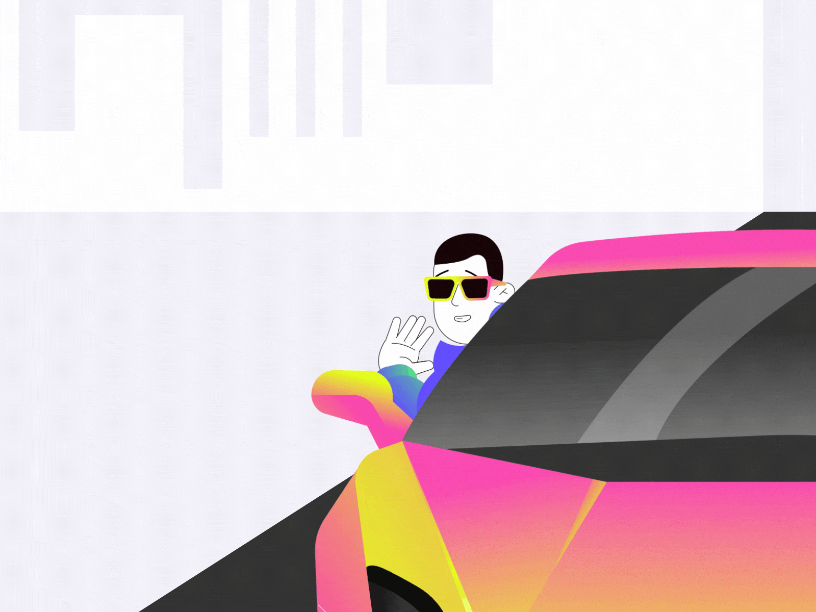 Guys are chilling by car animation branding design illustration logo motion motion design motiondesign ui vector