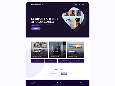 Afro Art eCommerce Landing Page design ecommerce ui ux web