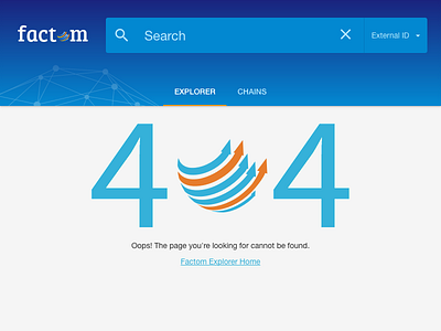 Factom Explorer 404 page 404 blockchain