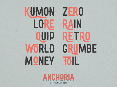 Anchoria: (Super) Ligature-Friendly Typeface