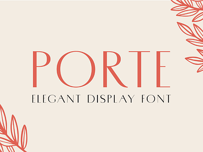 Porte Elegant Display Font branding elegant elegant logo feminine feminine font feminine logo font font design logo font typeface