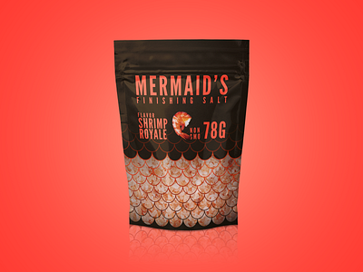 Mermaid's Finishing Salt (Shrimp) branding graphic design label design package design