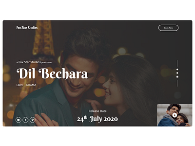 Movie Landing Page Design (Dil Bechara 2020)