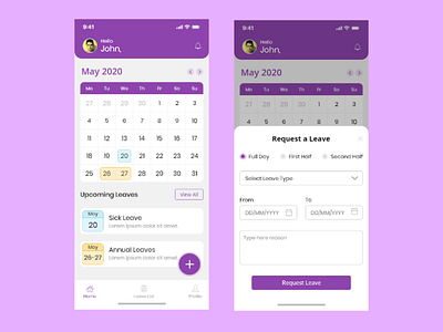 Leave Apply App Design