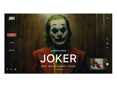 Joker movie web design 2019 2019 adobe xd design joker joker 2019 movie ui web