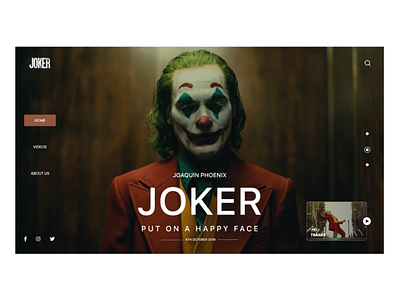 Joker movie web design 2019