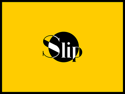 Slip black logo minimalistic typography white yellow