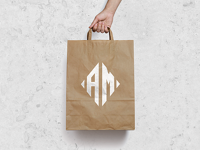 AM Super Market Logo Concept bag branding logo market minimal packaging typography
