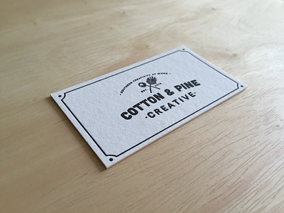 Cotton & Pine business card cotton letterpress pine southern