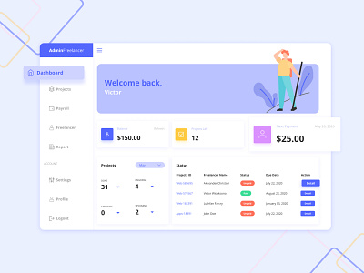 Dashboard-Freelance Management dashboard design landing page design landingpage management ui ux website design welcome page