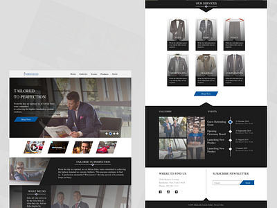 Landing Page Exclusive Custom Clothing Company design landingpage typography ui ux website design welcome page