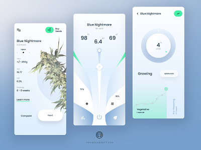 Simple Growing Mobile App cannabis cannabis branding mobile app mobile ui ui ux