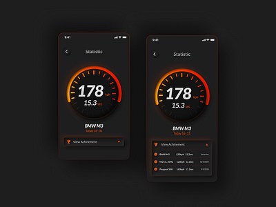 Acceleration time app screen