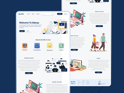 LANDING PAGE design e learning education illustration online learning ui ui ux interface ux web website