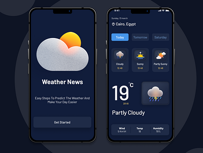 Weather App app design illustration interaction ui ui ux interface ux web