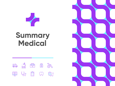 Summary Medical: Logo design/exploration brand identity branding color design icon logo logo mark logomark medical milwaukee presentation purple startup