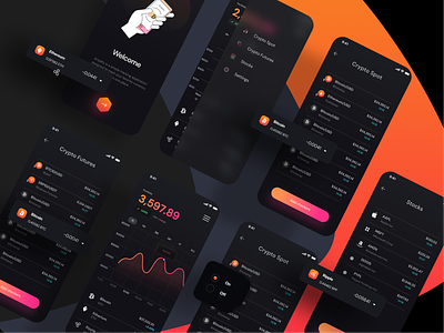 Amplify - Crypto tracking app chart dashboard design design system figma mobile app mobile ui presentation product sketch trade ui pattern uiux ux uxdesign