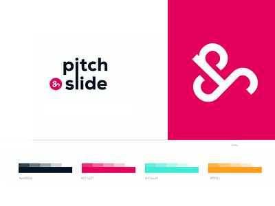 Pitch & Slide ampersand brand identity branding branding design color color palette exploration illustrator lettering logo logo design logodesign logos logotype mockup pitch powerpoint slide type