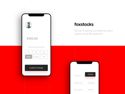 Foxstocks Mobile UI Design application button data design illustraion interaction design interface mobile app mobile ui product design red ui ui designer uidesign user interface ux ux ui ux design ux designer uxd