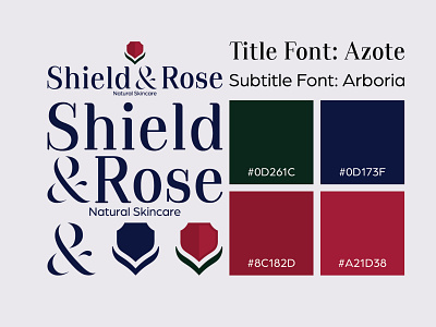 Shield & Rose adobe illustrator beginner brand brand identity branding concept design feedback flower identity logo logo design logodesign logomark logos nature rose shield skincare skincare logo