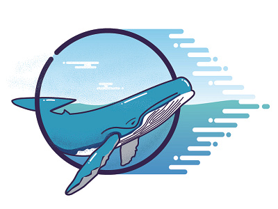 blue whale branding icon illustration typography ui