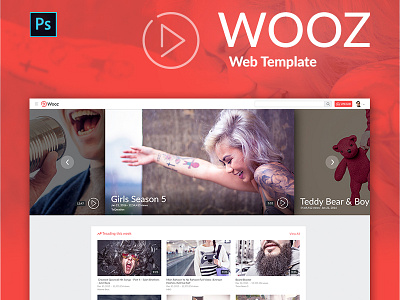 Freebie - Wooz Landing Page app design freebie landing minimal page template theme ui video web webdesign