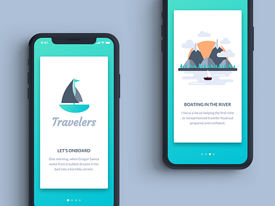Traveler Onboarding android app design illustration ios iphone mobile onboarding travel ui ux walkthrough