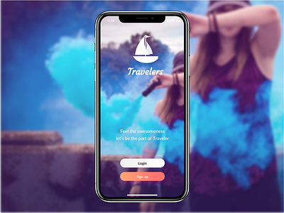 Traveler Signup android app form gradient ios iphone login mobile signup travel ui ux