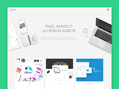 UIMint assets clean design ecommers kit landing minimal page product shop store web