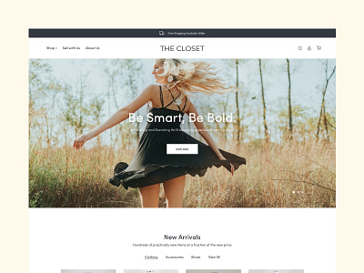 The Closet clothing design fashion minimal type typography ui ux web website