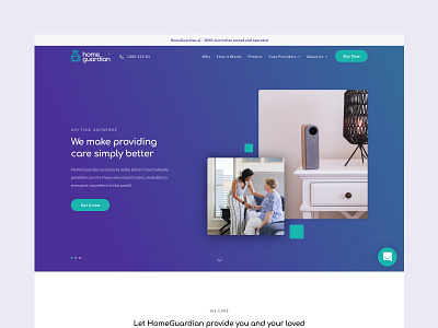 Home Guardian design ecommerce elderly minimal product technical typography ui ux web website