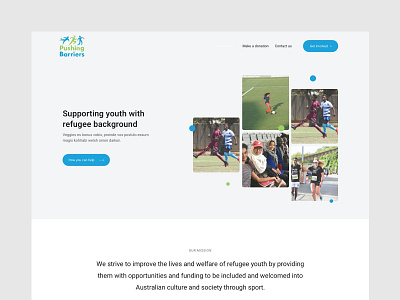 Pushing Barriers charity community fund design minimal ui ux web website