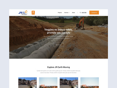 JR Earthmoving commerce design minimal technical typography ui ux web website