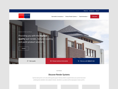 Render Systems Website Concept architecture building design minimal render renovation technical ui ux web website