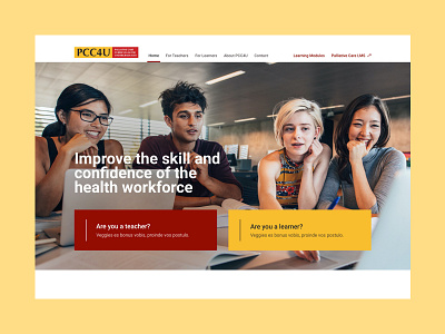PCC4U app design learning learning app learning management system learning platform minimal palliativecare teaching type typography ui ux web website