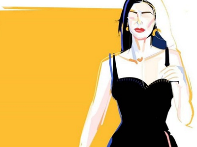 Portrait Illustration fashion illustration minimalist painting pop art. portrait