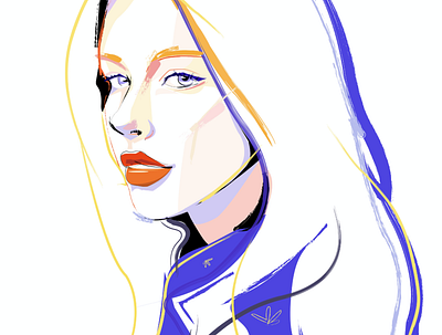 Fashion Portrait Illustration - Color Study digital painting editorial art editorial design fashion illustration magazine cover magazine illustration minimalist pop art portrait art vogue