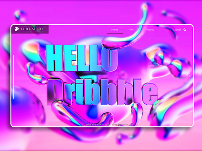 hello dribbble 3d banner c4d color colors concept design ps ui web