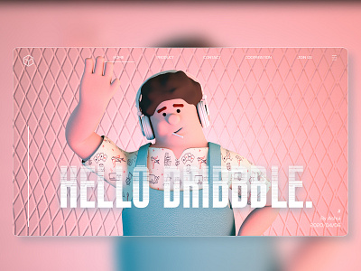 Hello dribbble boy branding c4d character design hello music oc ps ui web
