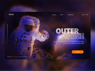 Outer space astronaut banner design homepage ps space ui web webdesign