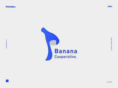 Banana Cooperative logo design banana banana logo blue blue and white brand design brand identity brandidentity branding education fruit logo fruits illustration logo logodesign minimal ui
