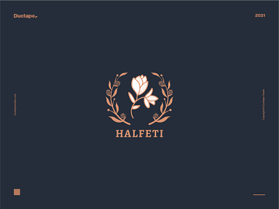 Halfeti Logo Design brandidentity branding calm color cool flower flower logo golden logo minimal perfume plant rose rose gold skin skin care skincare