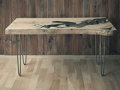 Bloski Design - coffee table furniture graphic illustration table wood